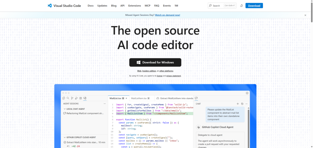 VSCodeのダウンロード画面の画像