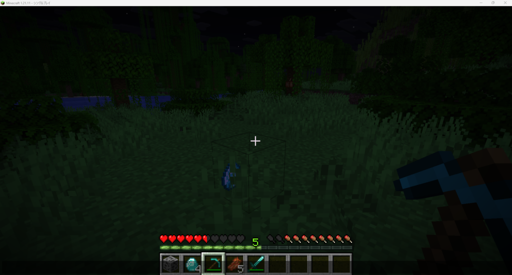 ゾンビを倒したときにダイヤモンドがドロップしている状態のスクリーンショット